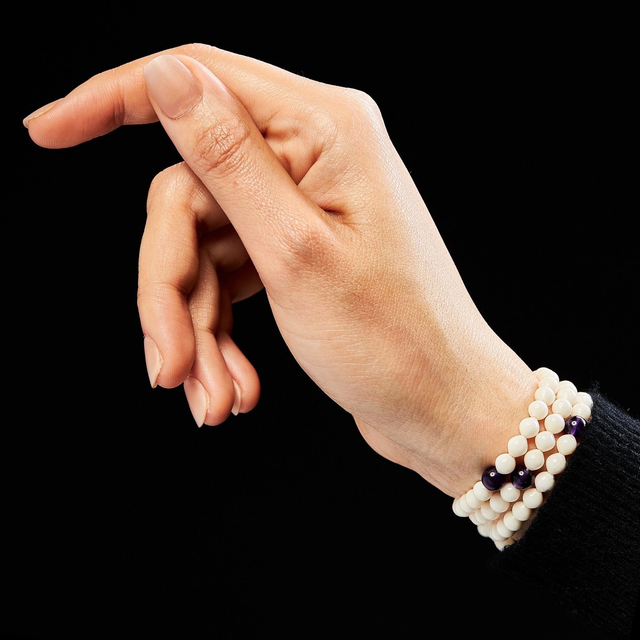 The Traveller Misbaha Bracelet: Amethyst & Dromedary - 99 Beads, 5.5mm