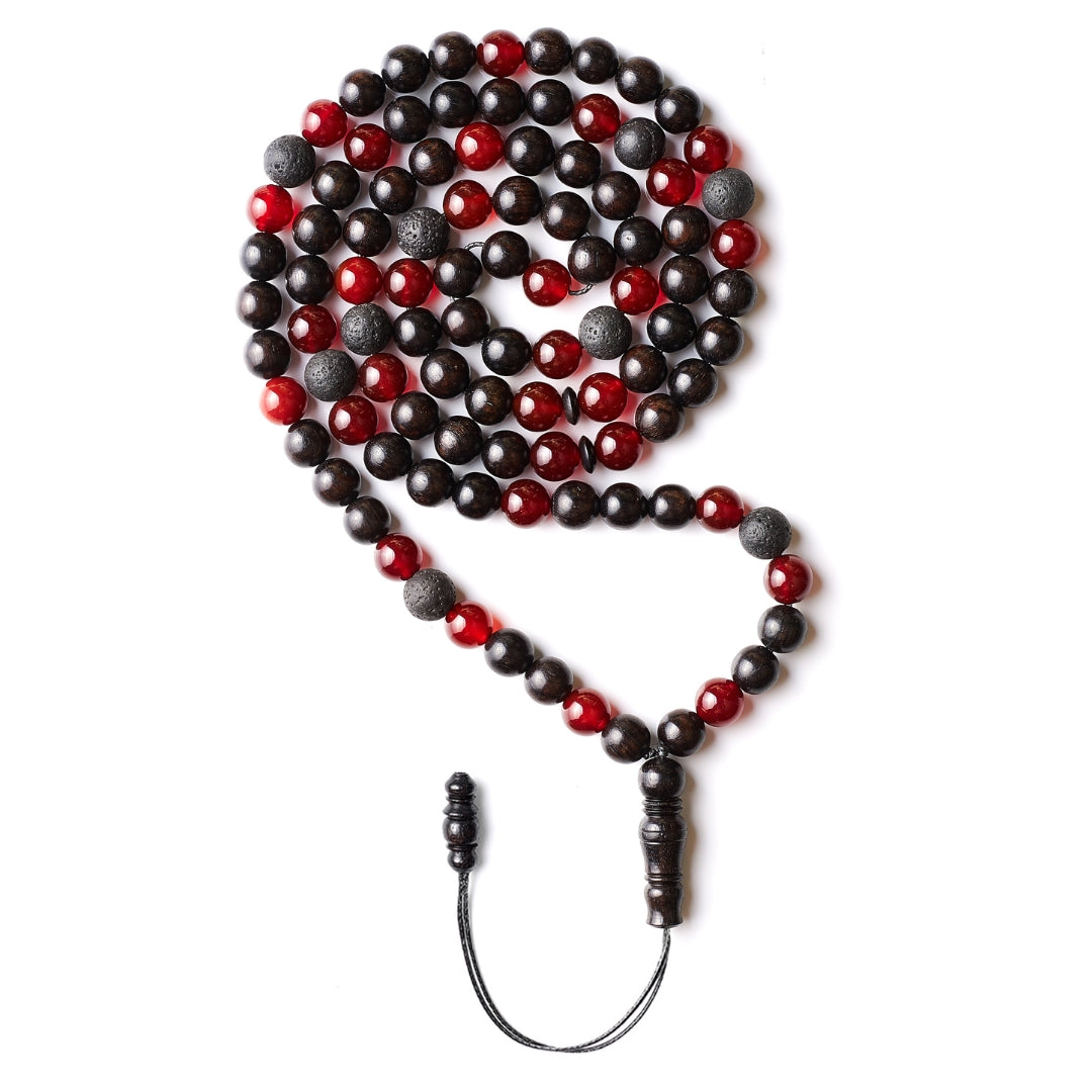 Authentic Aqeeq Islamic Tasbih Bracelet Basmala Beads