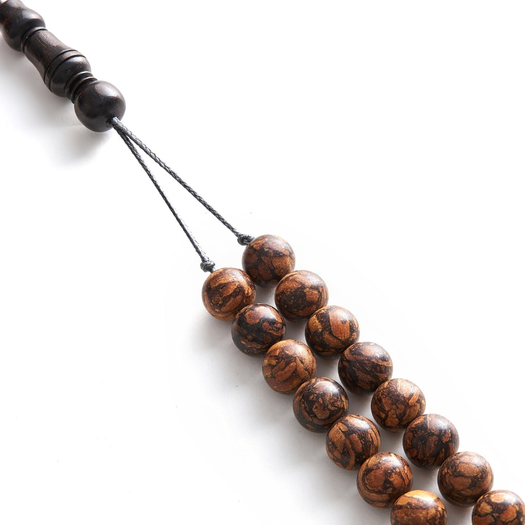 The Companion Misbaha Bracelet: Cinnamon and Ebony - 99 Beads, 8mm