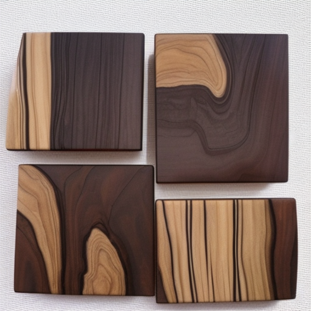 The Dignified Disks Misbaha (Artisanal Tassels): Exotic Ebony - 100 Beads, 12mm