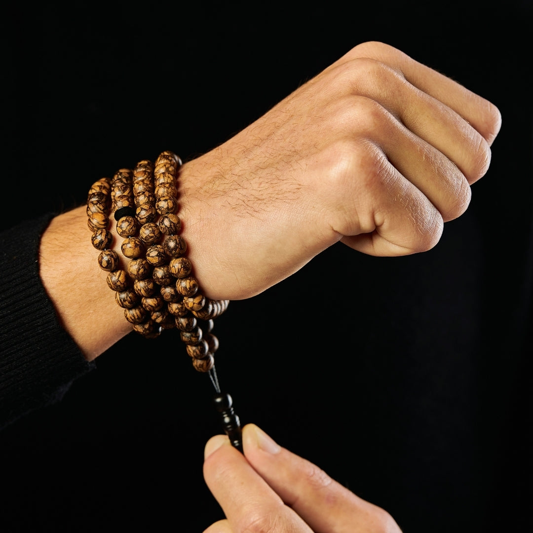 The Companion Misbaha Bracelet: Cinnamon and Ebony - 99 Beads, 8mm