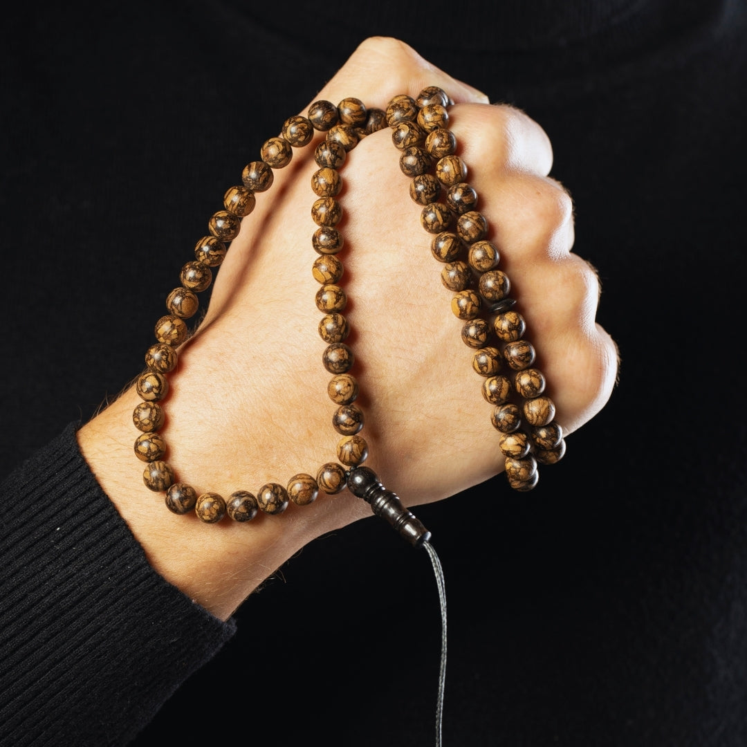 The Companion Misbaha Bracelet: Cinnamon and Ebony - 99 Beads, 8mm