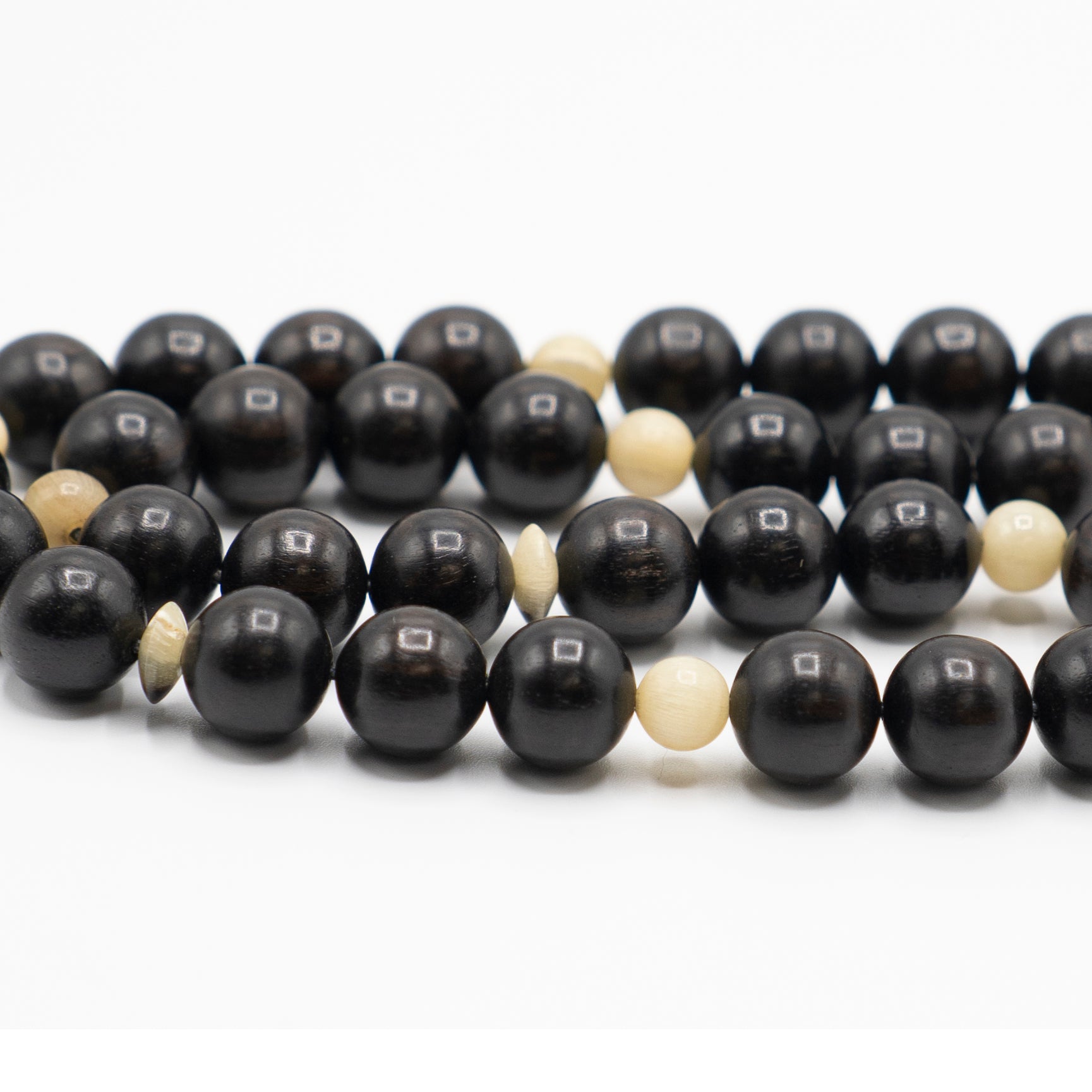 The Voyager Misbaha Bracelet: Ebony & Golden Ovis (Unisex) - 33 Beads, 10mm