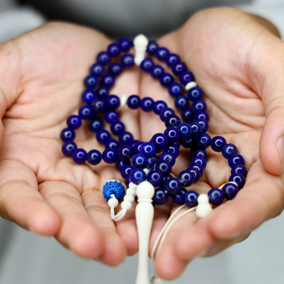 The One-Million Misbaha: Lapis Lazuli and Dromedary - 100 Beads, 8mm