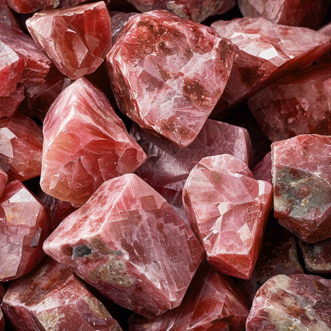 The Ethereal Misbaha: Thulite and Dromedary - 33 Beads, 10mm