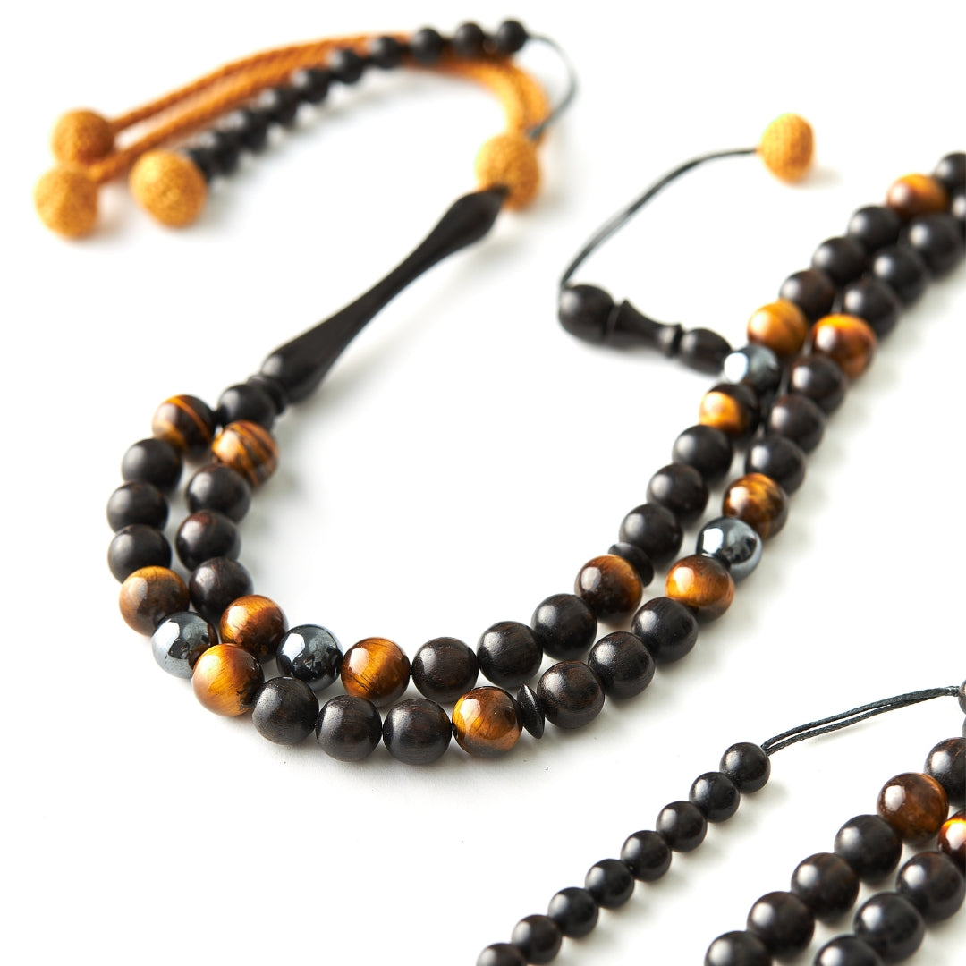 مسبحة حجر عين النمر البراق - ١٠٠ خرزة