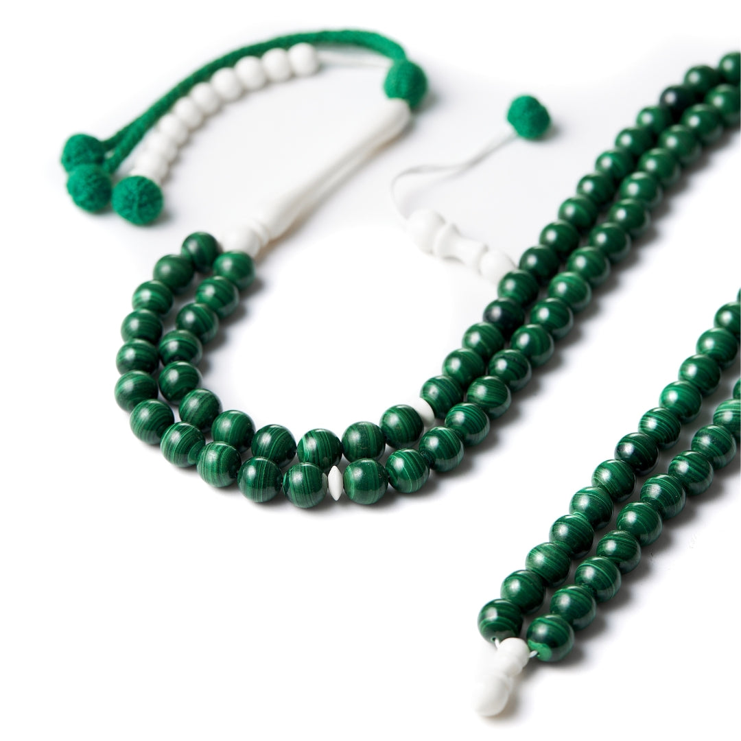 The One-Million Misbaha - Medina Edition - Malachite and Dromedary - 100 Beads, 8mm