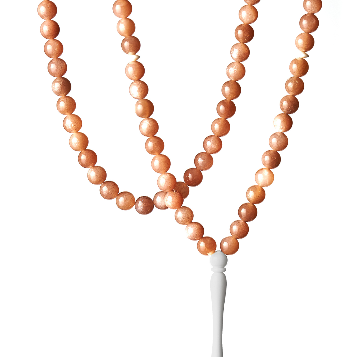 The Moonlight Misbaha: Rare Chocolate Moonstone - 99 Beads, 8mm