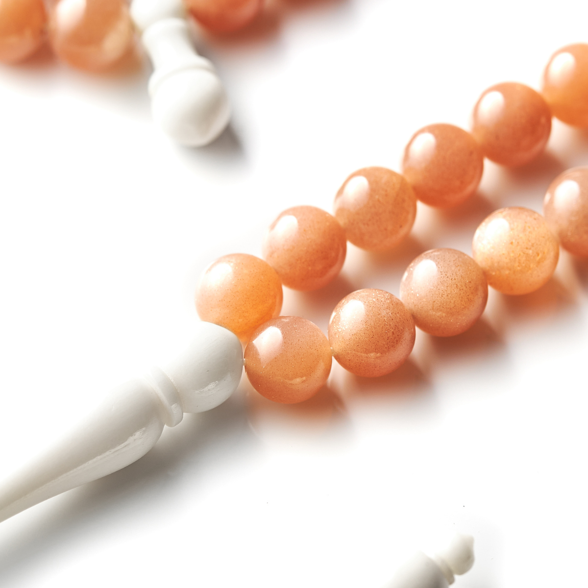 The Moonlight Misbaha: Rare Chocolate Moonstone - 99 Beads, 8mm