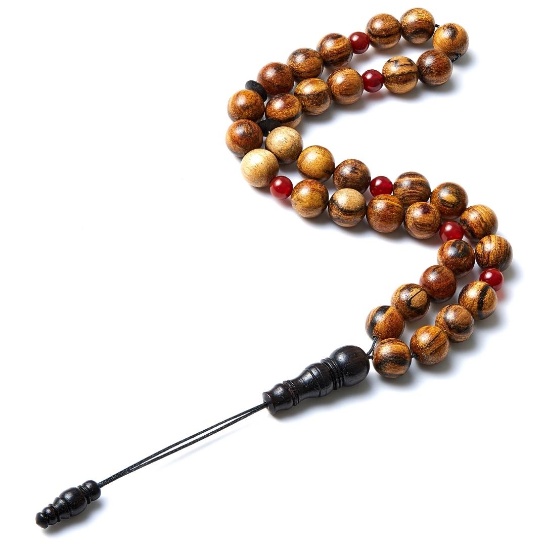 Voyager - Oud & Aqeeq (Unisex) Misbaha Bracelet, 33 Beads