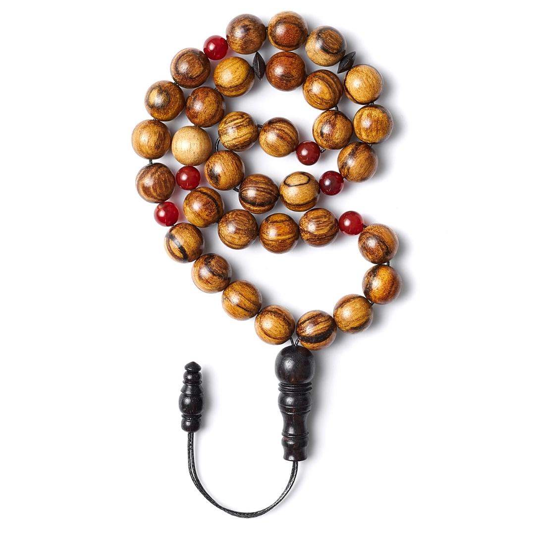Voyager - Oud & Aqeeq (Unisex) Misbaha Bracelet, 33 Beads