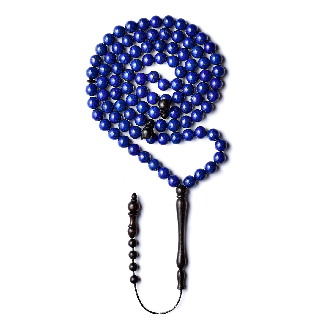 The Celestial Misbaha - Lapis Lazuli and Ebony - 99 Beads, 8mm
