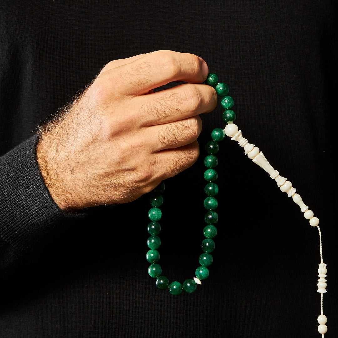 The Oasis Misbaha: Mica and Dromedary - 33 Beads, 10mm