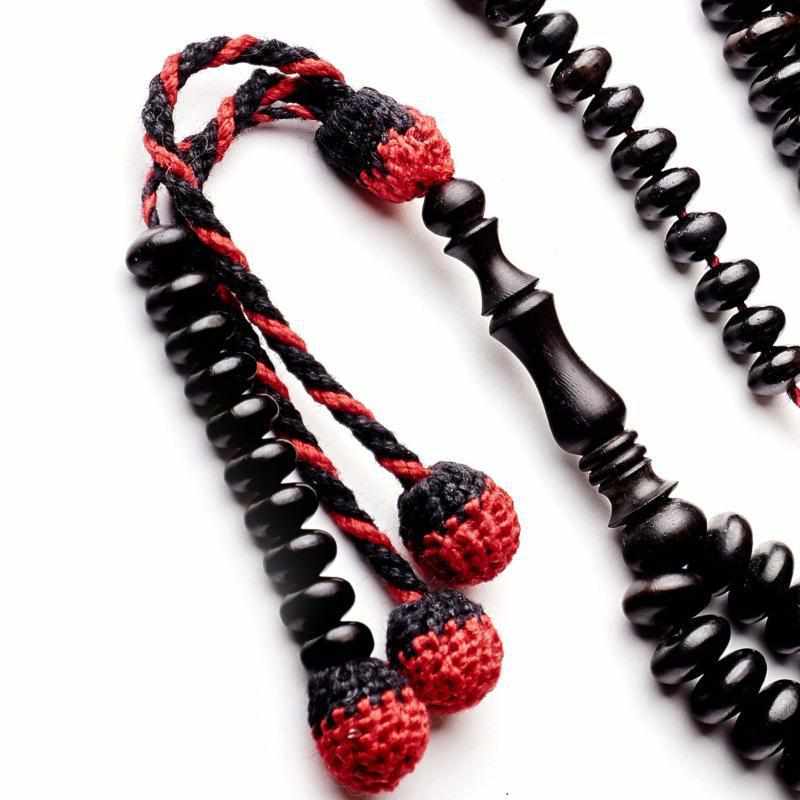 Exotic Ebony Wood - Dignified Disks Collection - The Noble -100 Beads-Islamic Prayer Beads- Tasbih-Misbah-سبحة-مسبحة-BasmalaBeads-Basmala