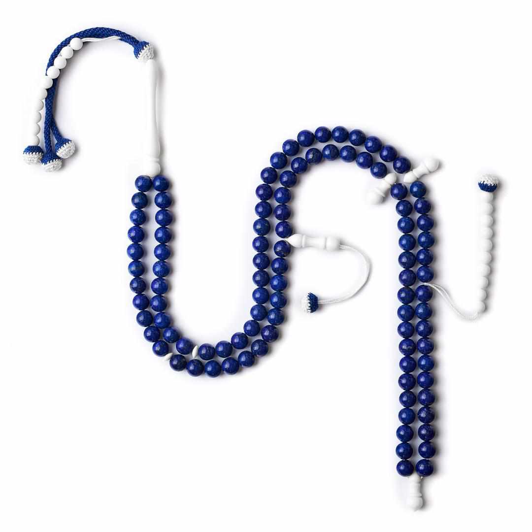 Heavenly Lapis Lazuli Gemstone Tasbih - Africana Collection - The Intuitive One - 100 Beads-Islamic Prayer Beads- Tasbih-Misbah-سبحة-مسبحة-BasmalaBeads-Basmala