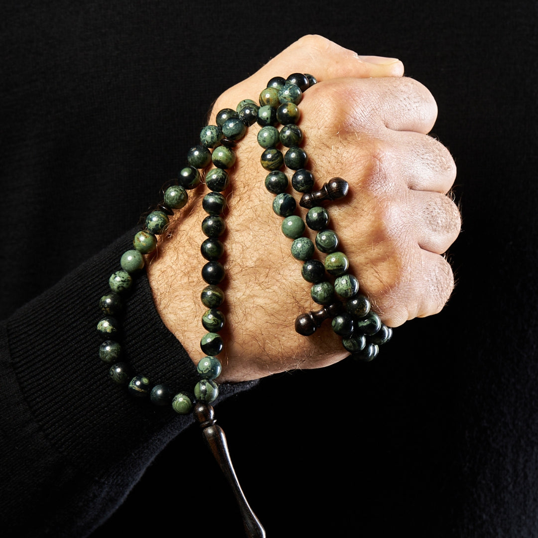 The Sorabe Misbaha: Kambaba and Ebony - 99 Beads, 8mm