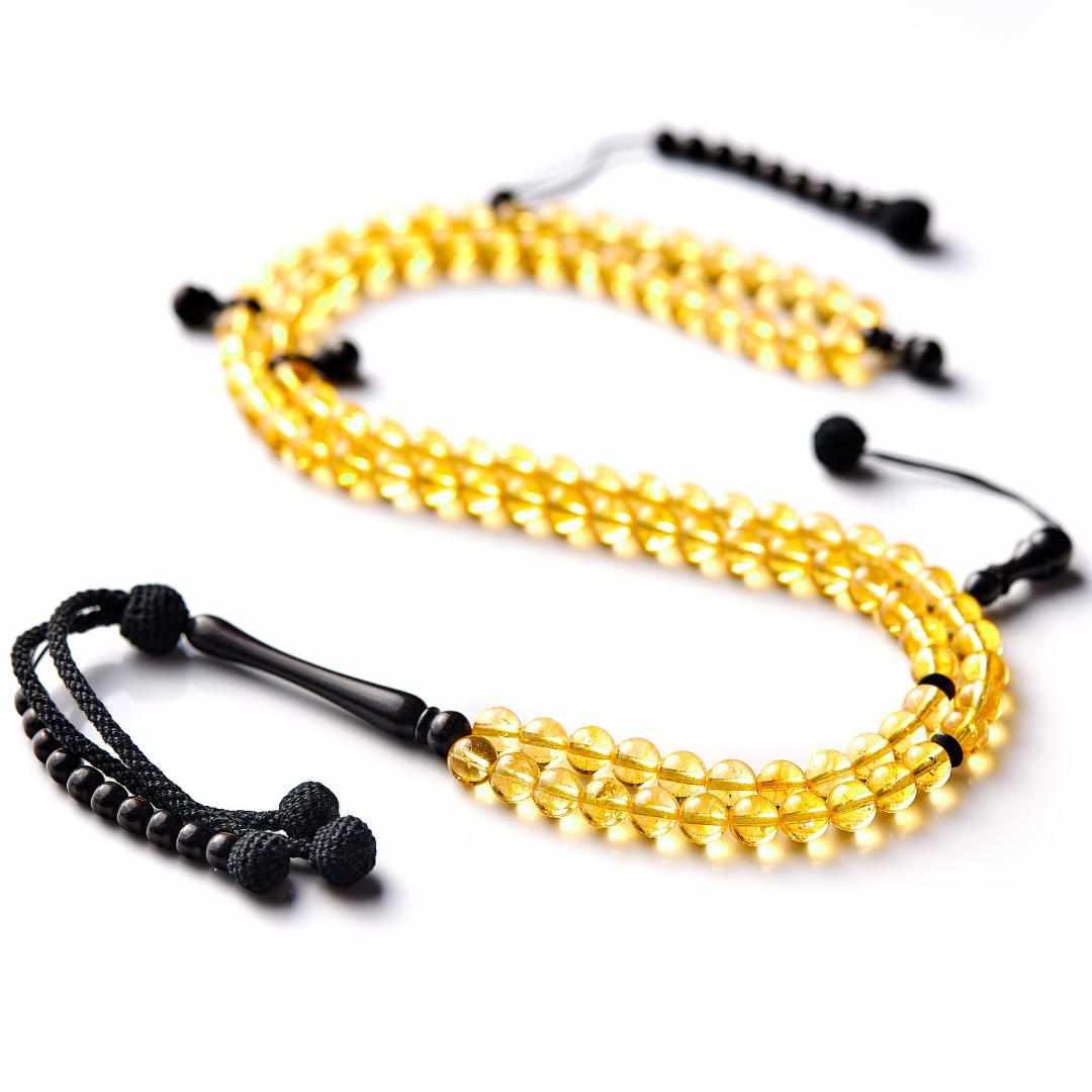 Luminous Citrine Gemstones - Africana Collection - Joyous - Large - 100 Beads-Islamic Prayer Beads- Tasbih-Misbah-سبحة-مسبحة-BasmalaBeads-Basmala