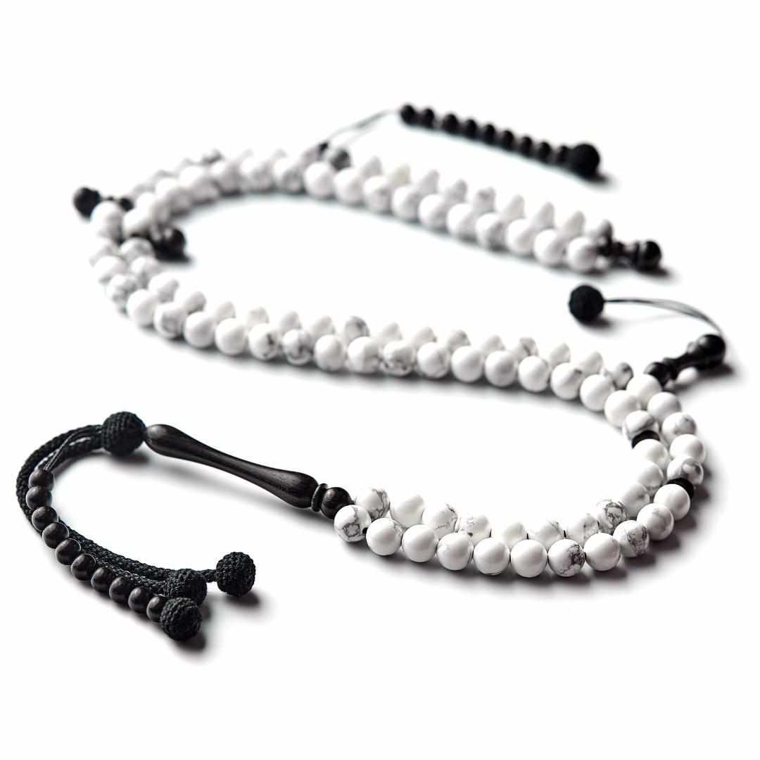 Marbled Howlite Stones - Africana Collection - Soothing - 100 Beads-Islamic Prayer Beads- Tasbih-Misbah-سبحة-مسبحة-BasmalaBeads-Basmala