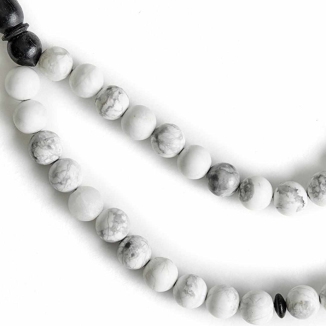 Marbled Howlite Stones - Africana Collection - Soothing - 100 Beads-Islamic Prayer Beads- Tasbih-Misbah-سبحة-مسبحة-BasmalaBeads-Basmala