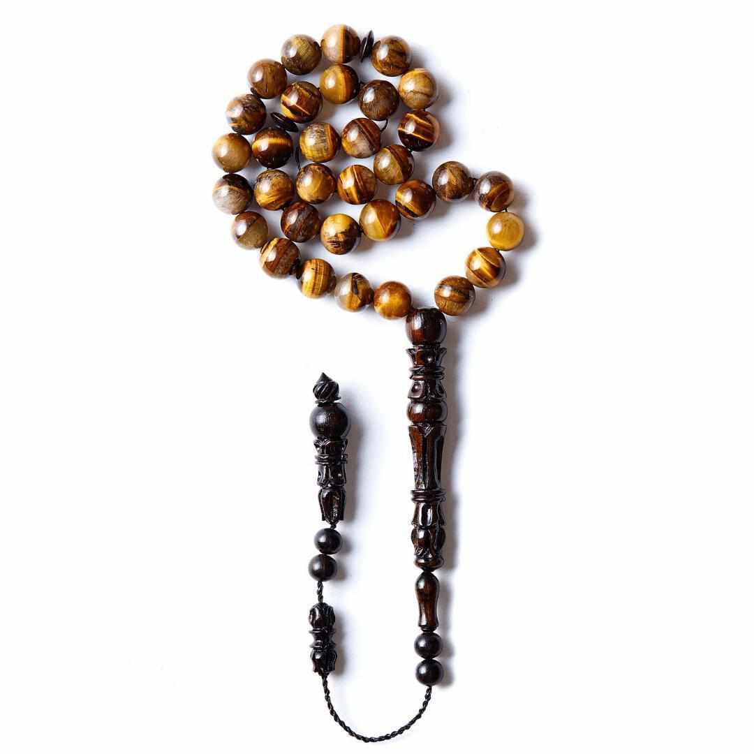 Stunning Tiger's Eye Stones - 33 Blessings Collection - Limited Edition - 33 beads-Islamic Prayer Beads- Tasbih-Misbah-سبحة-مسبحة-BasmalaBeads-Basmala