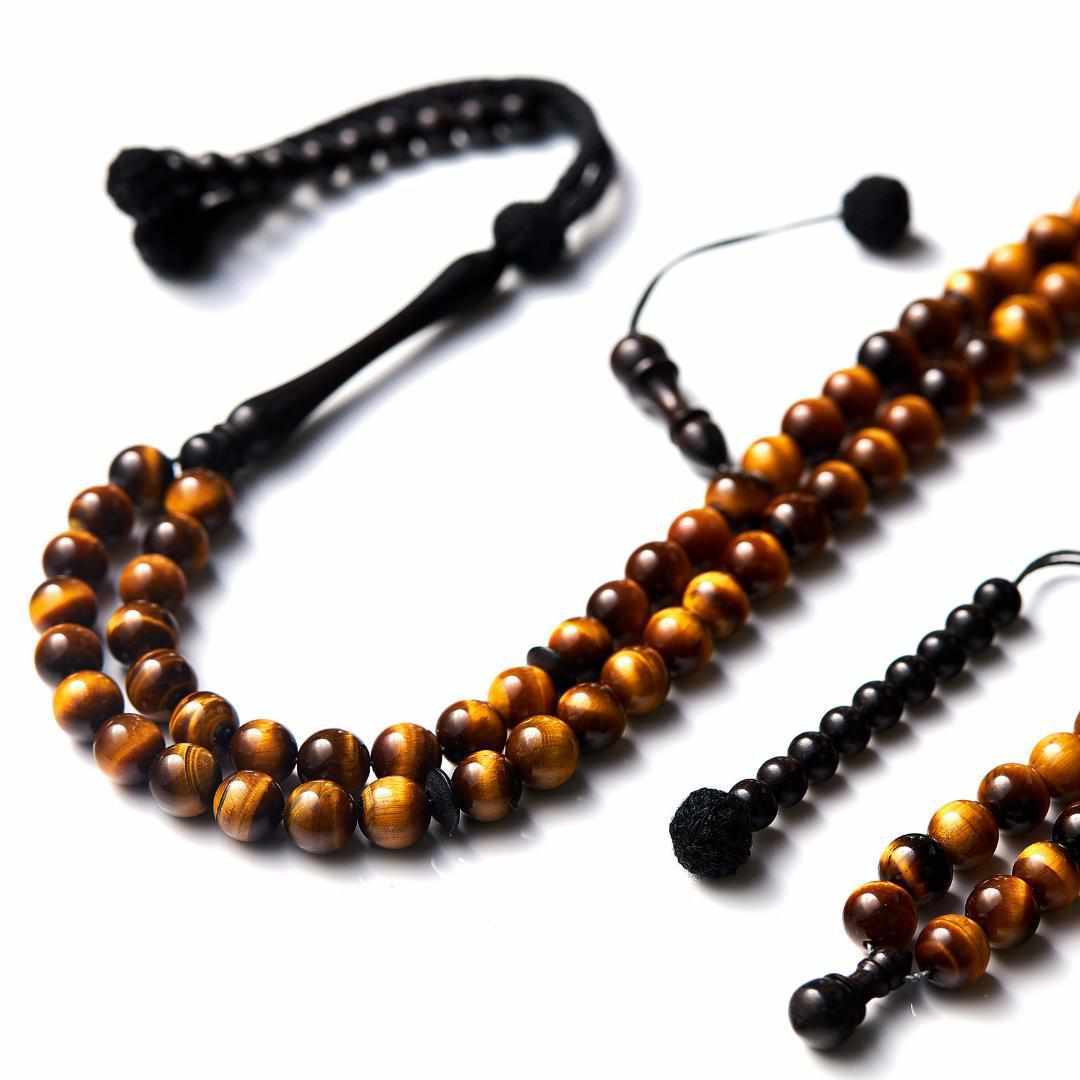 Stunning Tiger's Eye Stones - Africana Collection - Valiant - 100 Beads-Islamic Prayer Beads- Tasbih-Misbah-سبحة-مسبحة-BasmalaBeads-Basmala