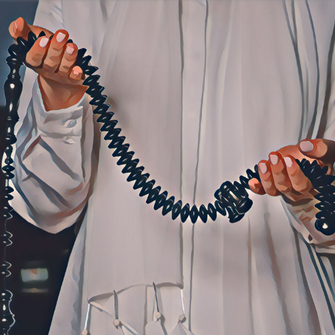 The MasterClass Ebony Disk - EBONY & Hematite MISBAHA, 99 BEADS (20 mm)