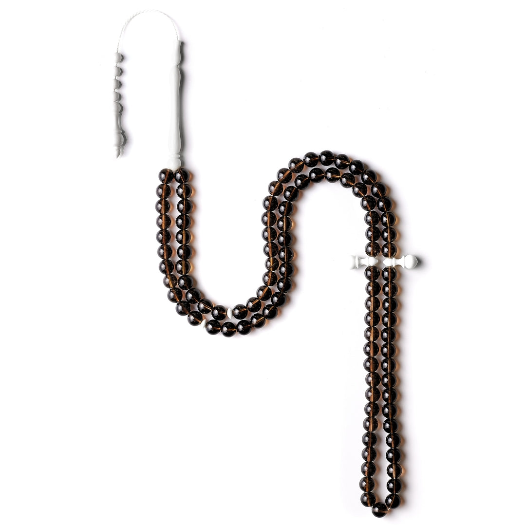 The Balance Misbaha - Smoky Quartz and Dromedary - 99 Beads, 8mm