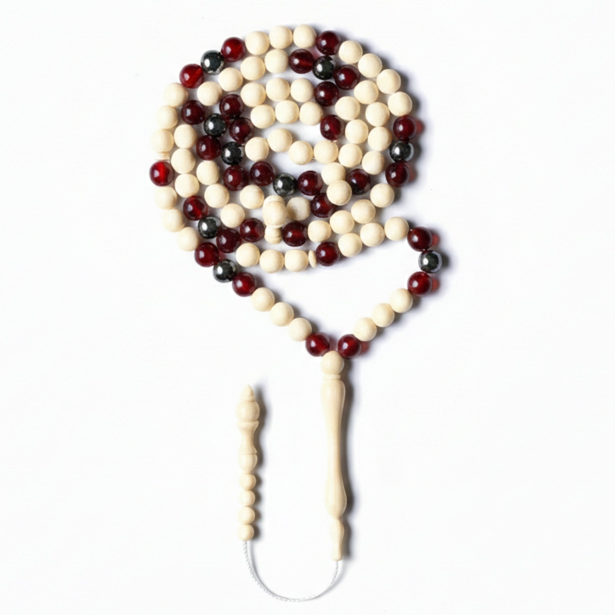 Authentic Aqeeq Islamic Tasbih Bracelet - Basmala Beads