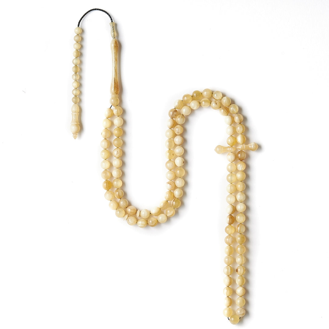 The Golden Misbaha: Golden Ovis Aries, 99 Beads, 8mm
