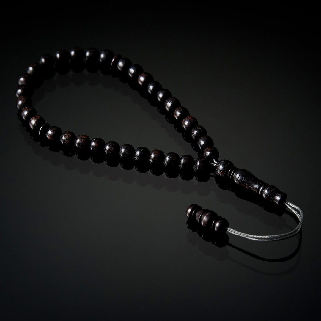 The Traveller Misbaha Bracelet: Ebony - 33 Beads, 5mm