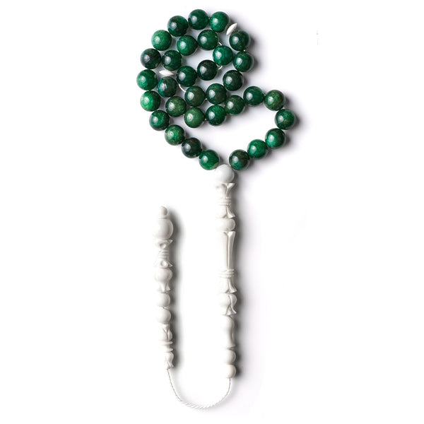 Green Mica Misbaha, 33 Beads (LIMITED EDITION)