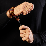 Confident III (Fragrance Diffuser) - Red Aqeeq & Oud Misbaha Bracelet, 99 Beads