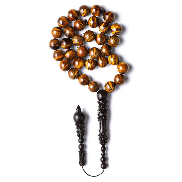 Courage - Tiger's Eye Misbaha, 33 Beads (14 mm)