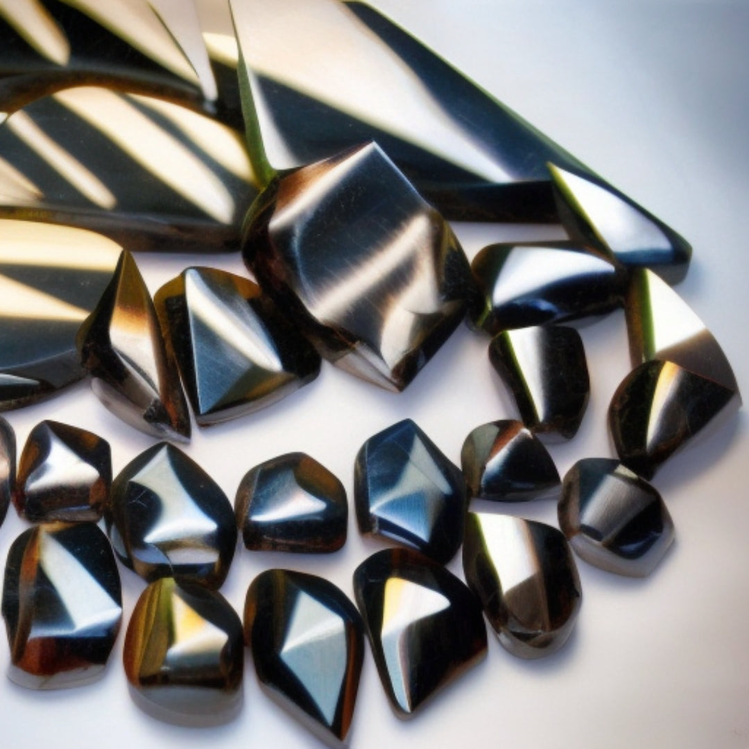 The Black Stone Misbaha Necklace: Tourmaline, Hematite and Ebony - 99 Beads, 8mm