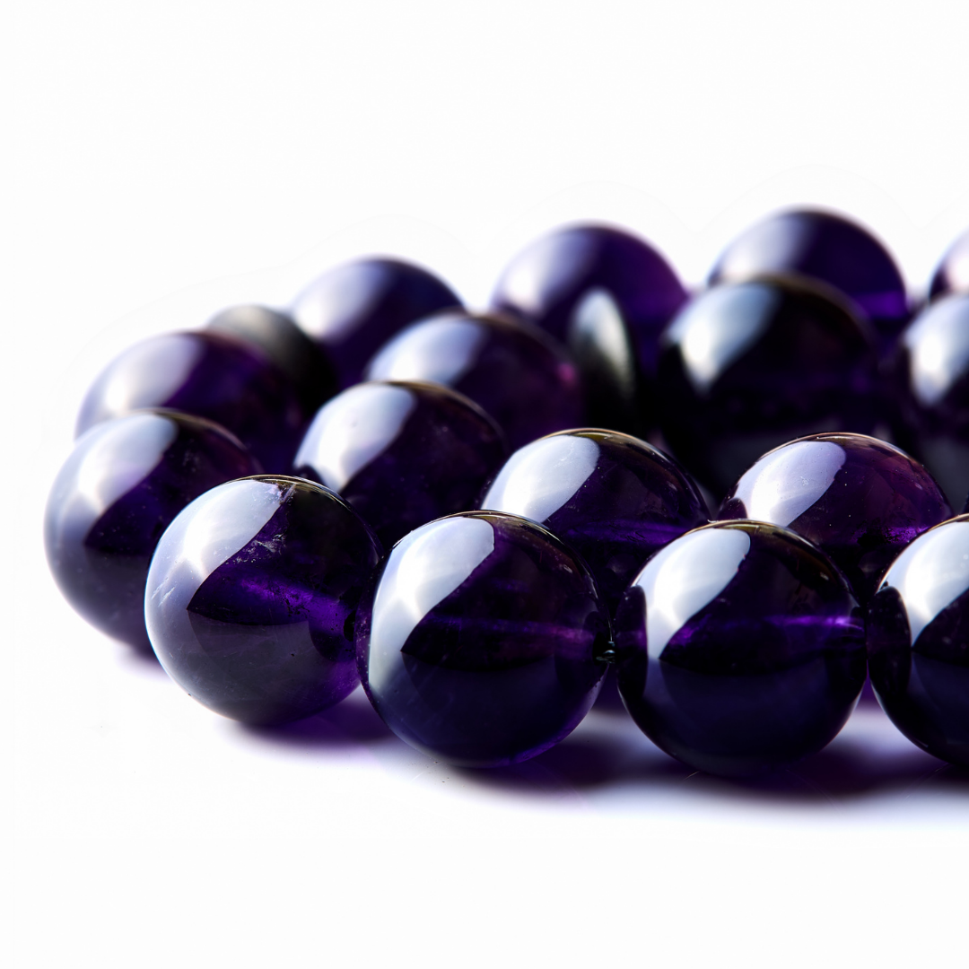 The Regality Misbaha: Amethyst and Ebony - 33 Beads, 10mm