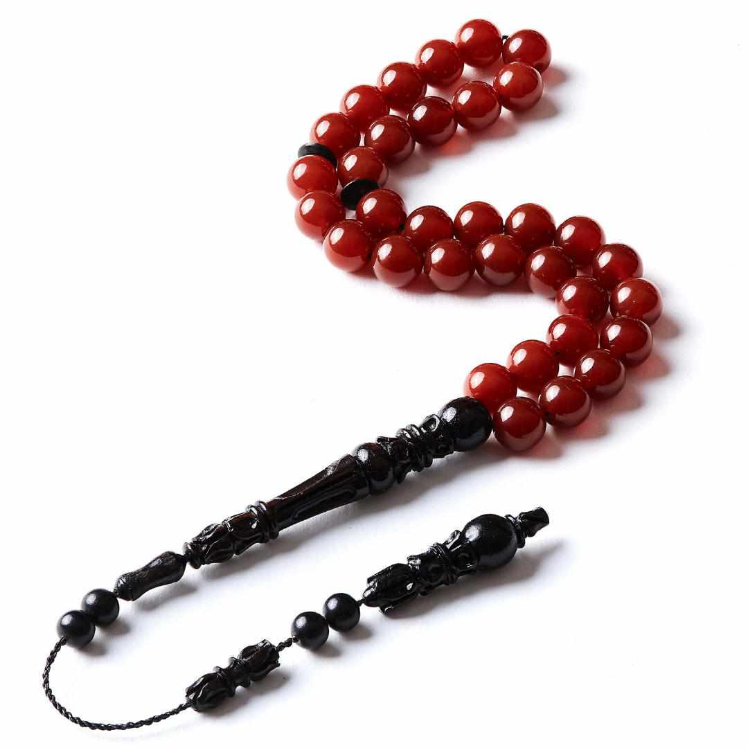 Beloved Aqeeq Stones - 33 Blessings Collection - Limited Edition - 33 beads-Islamic Prayer Beads- Tasbih-Misbah-سبحة-مسبحة-BasmalaBeads-Basmala