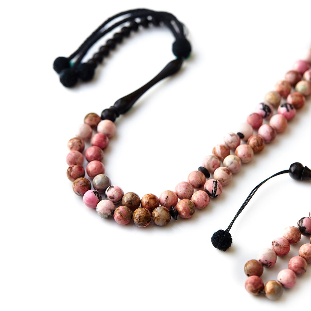 Authentic Rose Quartz Tasbih Misbaha (Islamic Dhikr) - Basmala Beads