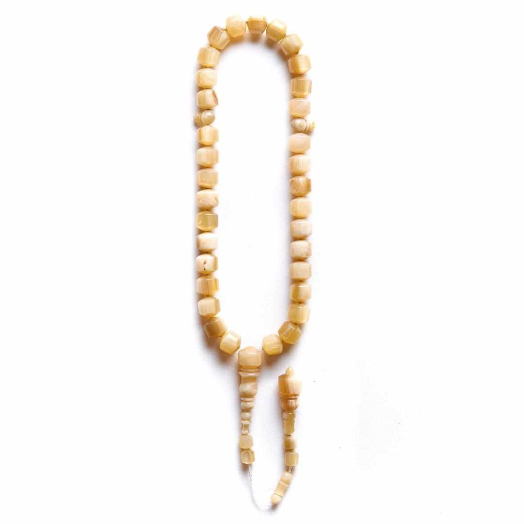 GOLDEN OVIS ARIES (Ram Horn) - Connoisseur's Choice Collection - Pomme Style - 33 Beads-Islamic Prayer Beads- Tasbih-Misbah-سبحة-مسبحة-BasmalaBeads-Basmala