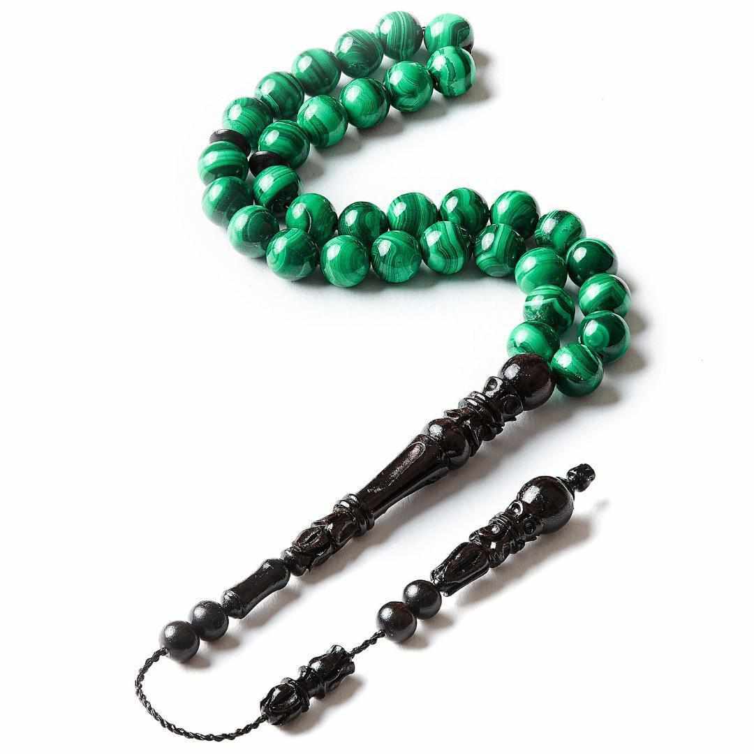 Magnificent Malachite Gemstones - 33 Blessings Collection - Limited Edition - 33 beads-Islamic Prayer Beads- Tasbih-Misbah-سبحة-مسبحة-BasmalaBeads-Basmala