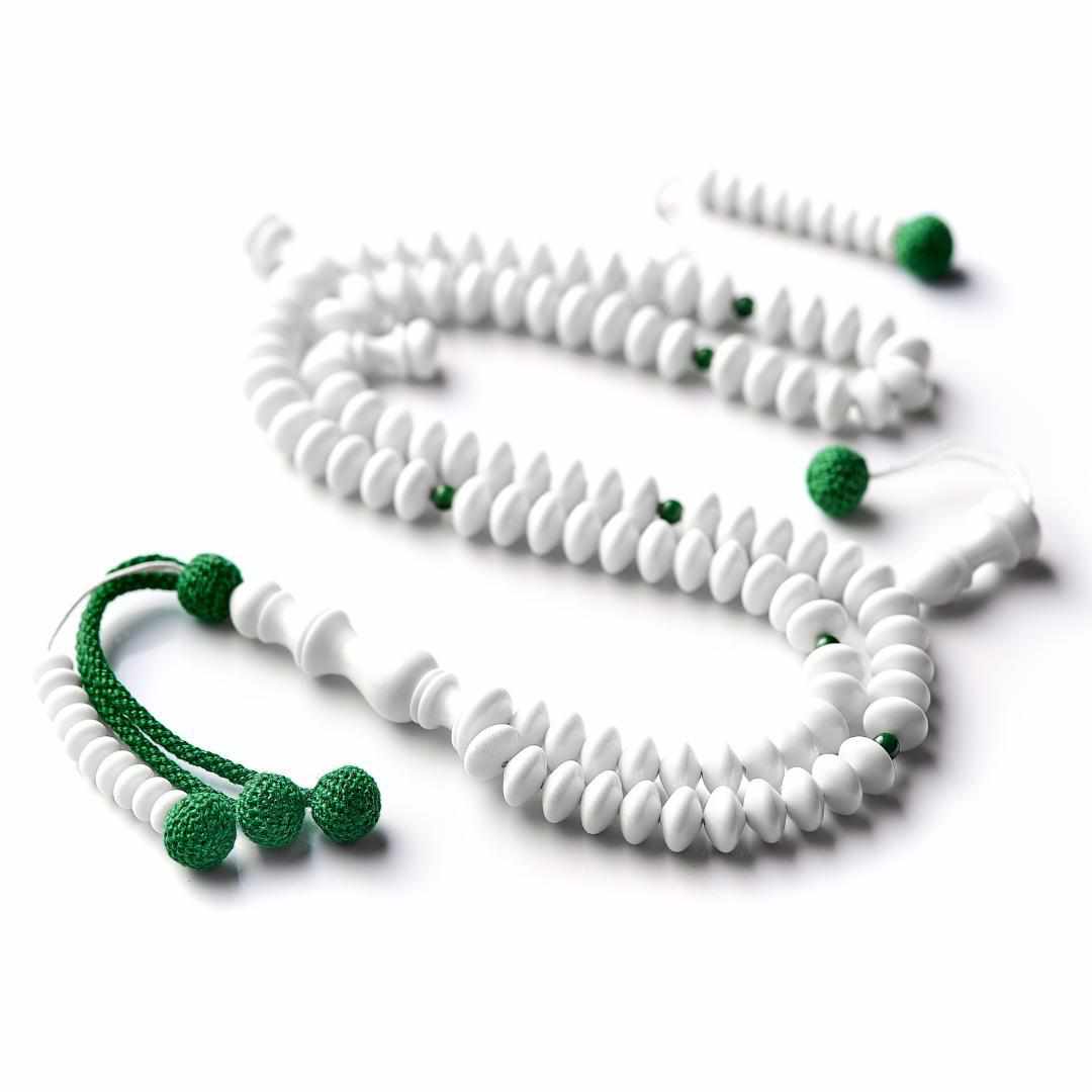 Magnificent Malachite Gemstones - Dignified Disks Collection - Limited Edition - 99 Beads-Islamic Prayer Beads- Tasbih-Misbah-سبحة-مسبحة-BasmalaBeads-Basmala