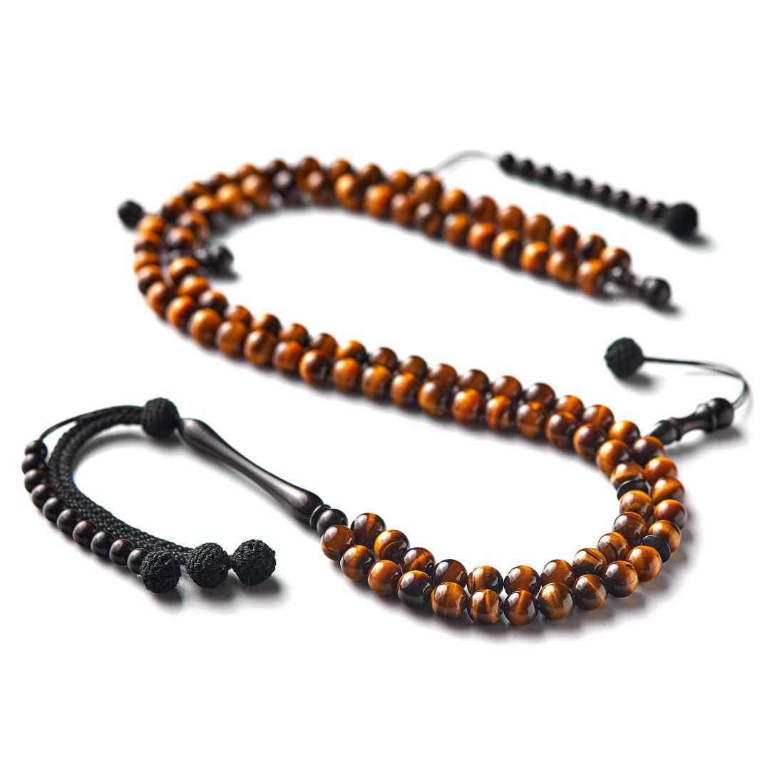 Stunning Tiger's Eye Stones - Africana Collection - Valiant - 100 Beads-Islamic Prayer Beads- Tasbih-Misbah-سبحة-مسبحة-BasmalaBeads-Basmala