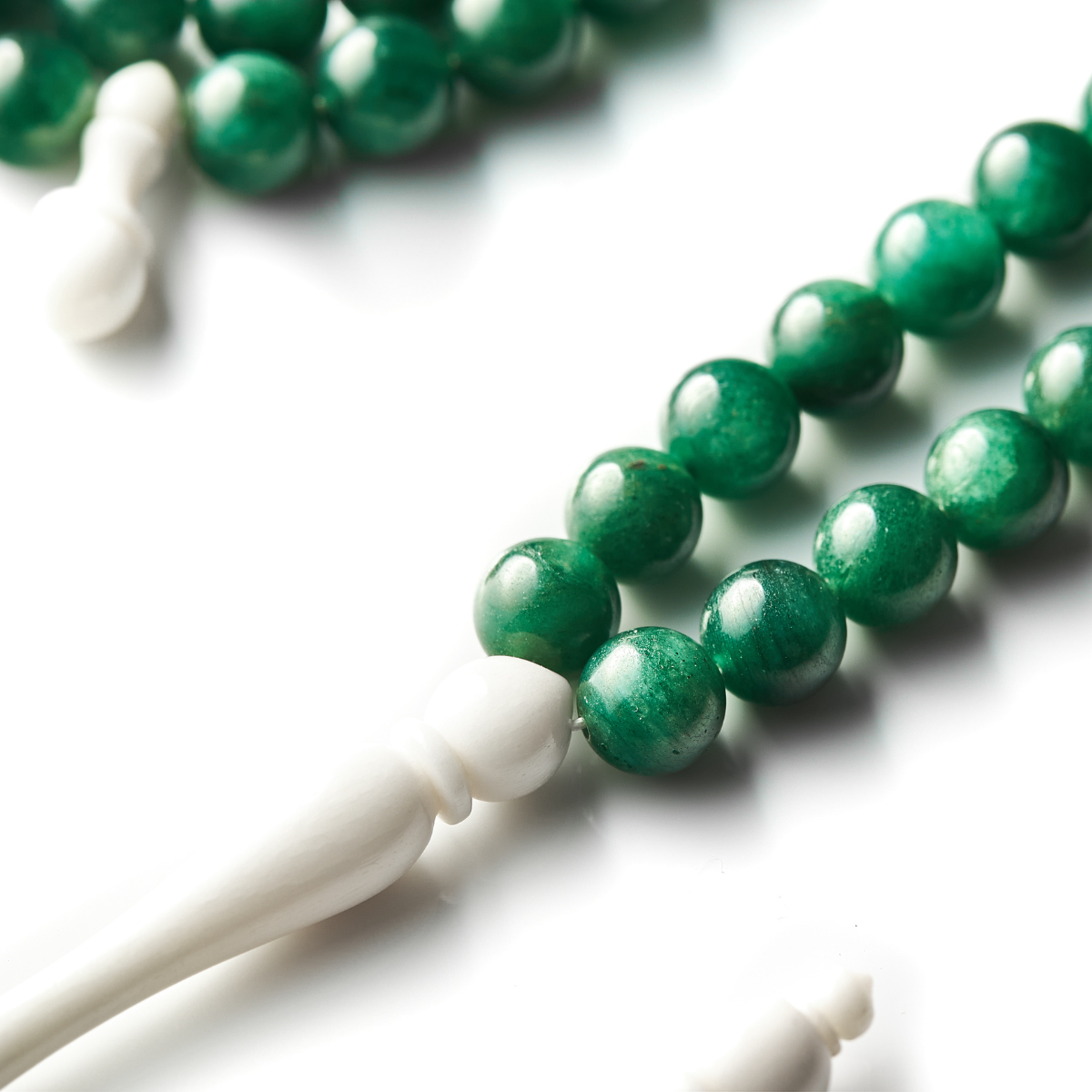 Authentic Green Mica Tasbih Misbaha Islamic Dhikr Basmala Beads