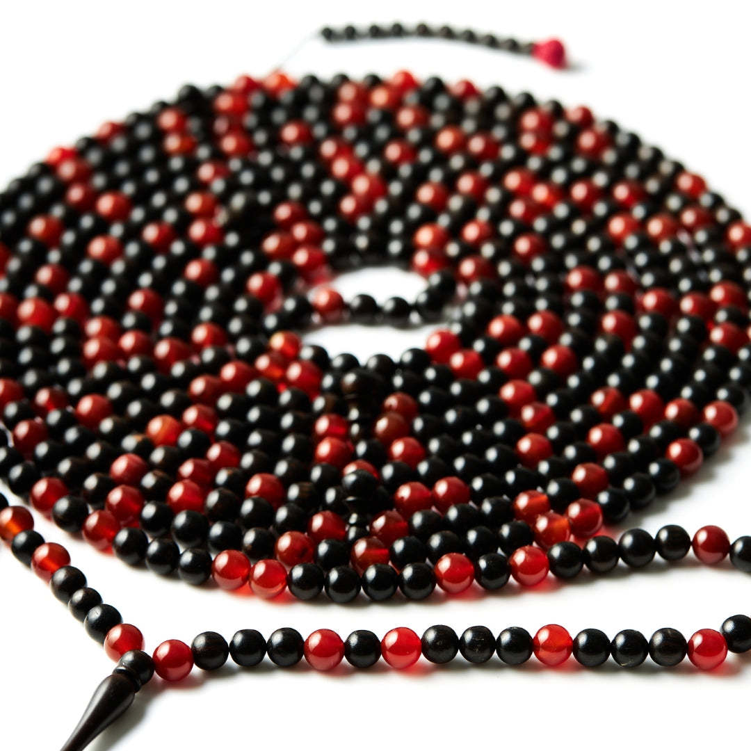The 25 Million Misbaha: Aqeeq & Ebony - 500 Beads, 8mm